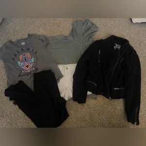 Chor Zella junk food cat jack soffe lot shirt jacket leggings shorts bundle lot
